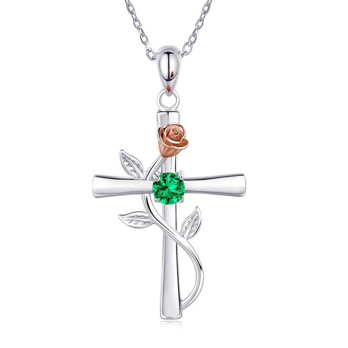 Rose Cross Necklace