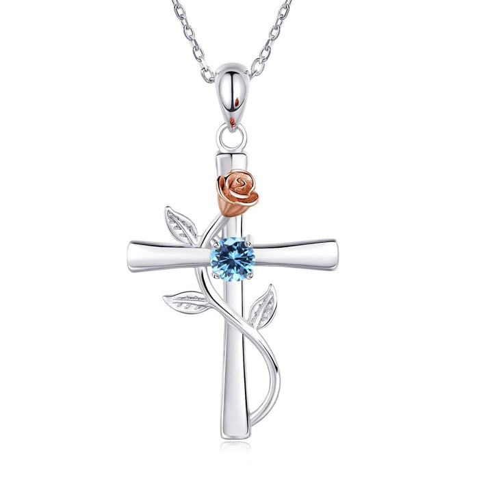 Rose Cross Necklace