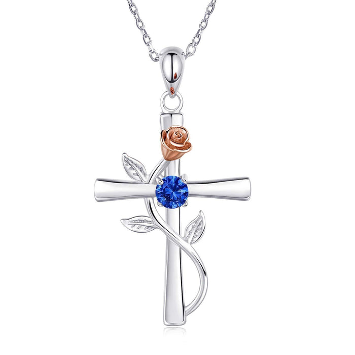 Rose Cross Necklace