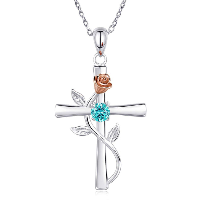 Rose Cross Necklace