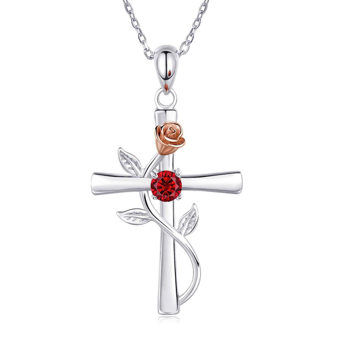 Rose Cross Necklace