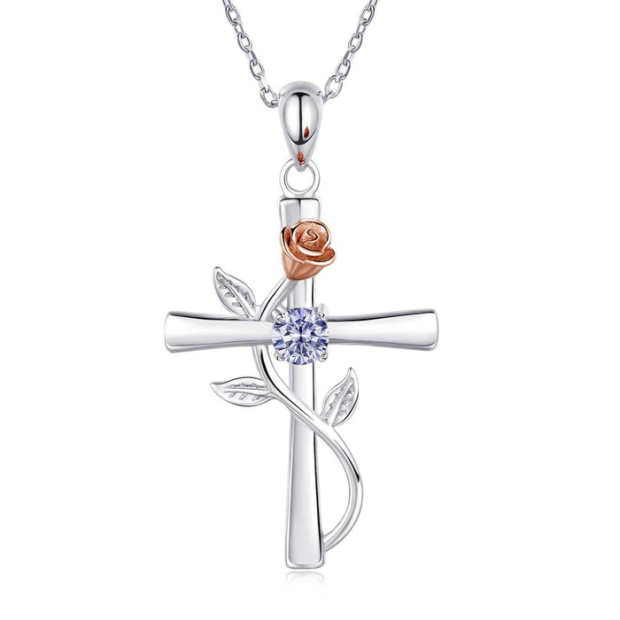 Rose Cross Necklace