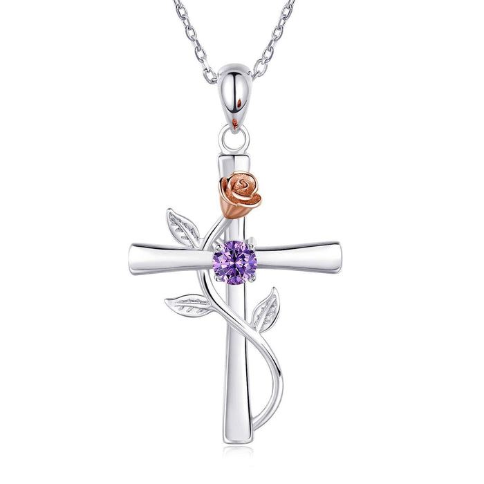 Rose Cross Necklace