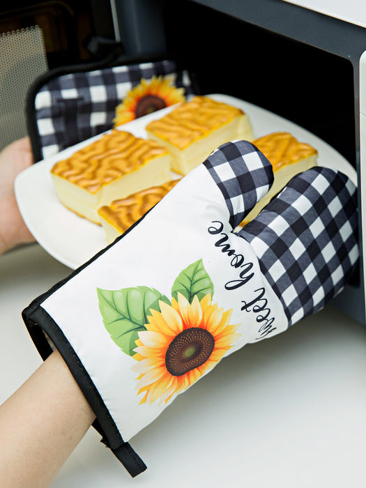 Polyester Printing Microwave Oven Gloves