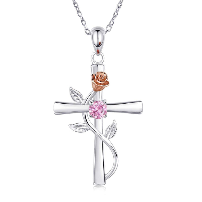 Rose Cross Necklace